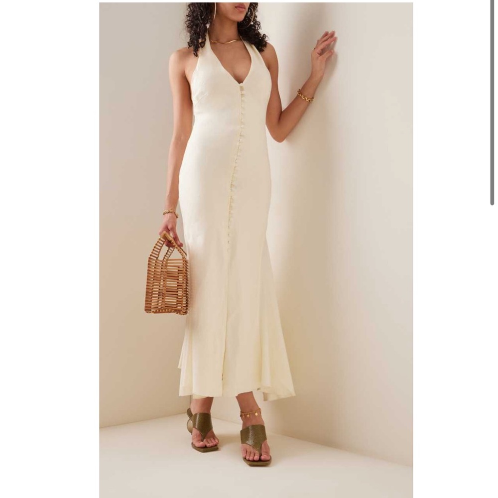 NWT Cult Gaia Ynez Linen-Blend Halter Dress